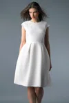 Basix Black Label Light Weight Scuba Cocktail Dress In White