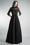 Basix Black Label Long Sleeve Beaded Ballgown