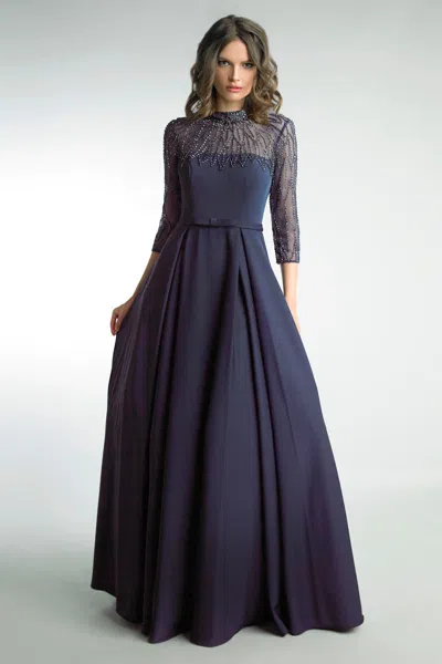 Basix Black Label Long Sleeve Beaded Ballgown