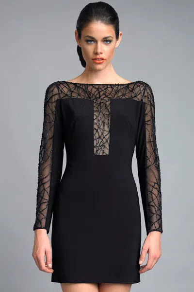 Basix Black Label Long Sleeve Beaded Cocktail Dress