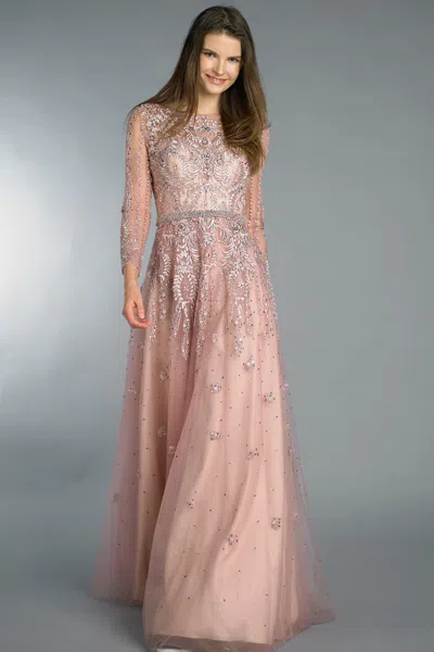 Basix Black Label Long Sleeve Beaded Gown