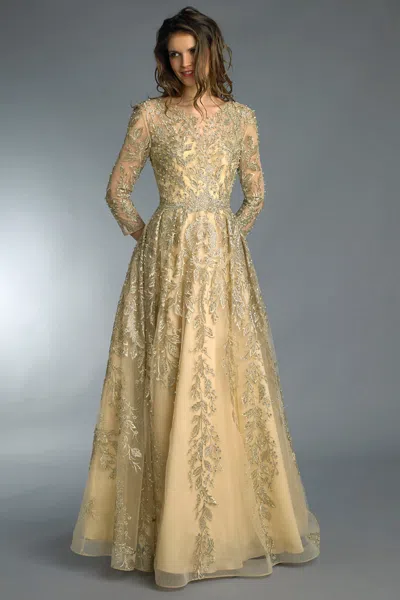 Basix Black Label Long Sleeve Evening Dress