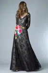 Basix Black Label Long Sleeve Evening Gown