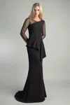 Basix Black Label Long Sleeve Evening Gown
