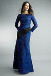 Basix Black Label Long Sleeve Evening Gown