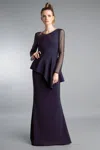 Basix Black Label Long Sleeve Evening Gown