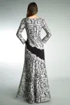Basix Black Label Long Sleeve Evening Gown In Black