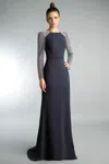 Basix Black Label Long Sleeve Gown In Black