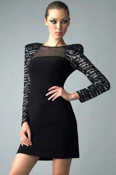 Basix Black Label Long Sleeve Matte Jersey Cocktail Dress