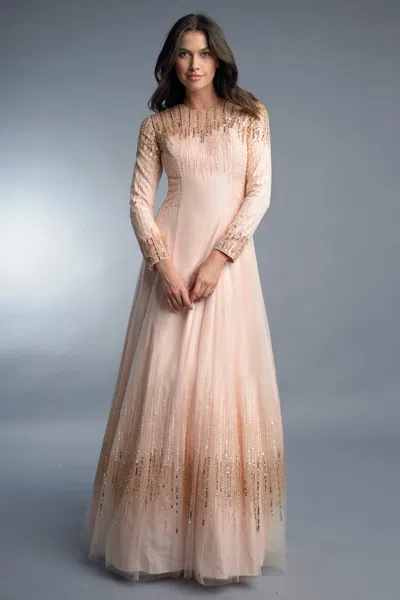 Basix Black Label Long Sleeve Sequin Gown