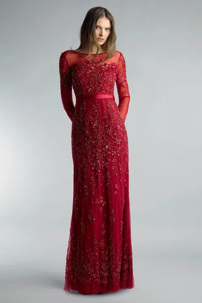 Basix Black Label Long Sleeve Sleeveless Evening Dress