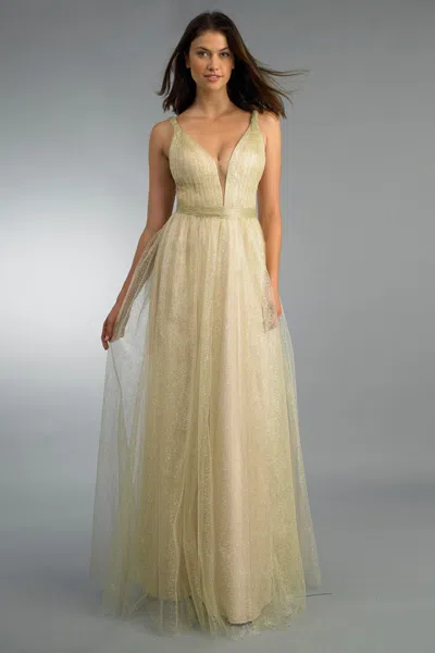 Basix Black Label Metallic Lace Gown On Sale