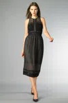 Basix Black Label Multi Panel Sleeveless Midi Dress In Black