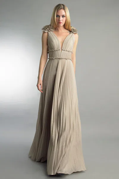 Basix Black Label Multi Pleated Evening Dress