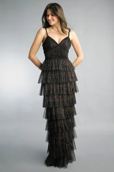 Basix Black Label Multi Tier Evening Dress