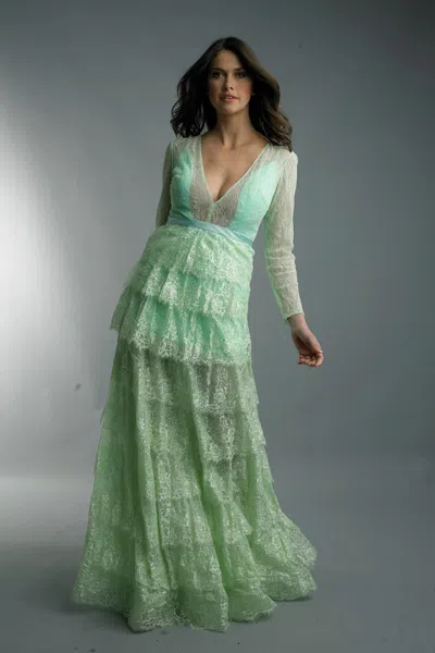 Basix Black Label Multi Tier Gown In Animal Print