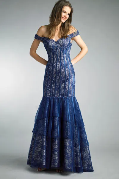 Basix Black Label Off Shoulder Evening Dress
