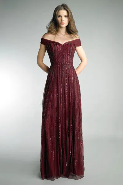 Basix Black Label Off Shoulder Evening Dress