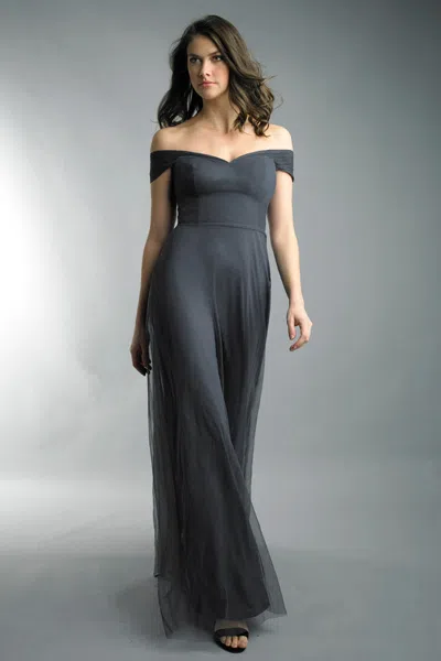 Basix Black Label Off Shoulder Evening Dress In Black