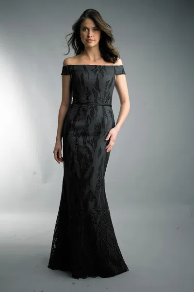 Basix Black Label Off Shoulder Evening Dress In Black