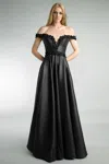 Basix Black Label Off Shoulder Evening Dress By Basix In Black