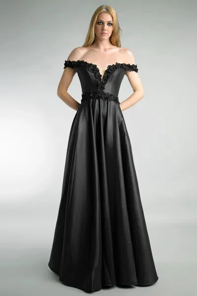 Basix Black Label Off Shoulder Evening Dress By Basix In Black