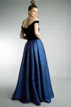 Basix Black Label Off Shoulder Evening Gown