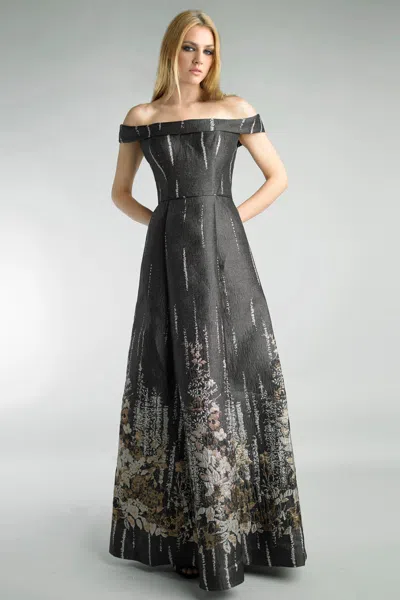 Basix Black Label Off Shoulder Evening Gown