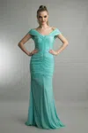 Basix Black Label Off Shoulder Evening Gown