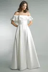 Basix Black Label Off Shoulder Evening Gown By Basix Ii In White