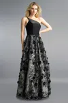 Basix Black Label One Shoudler Gown By  In Black
