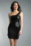 Basix Black Label One Shoulder Cocktail Dress In Black