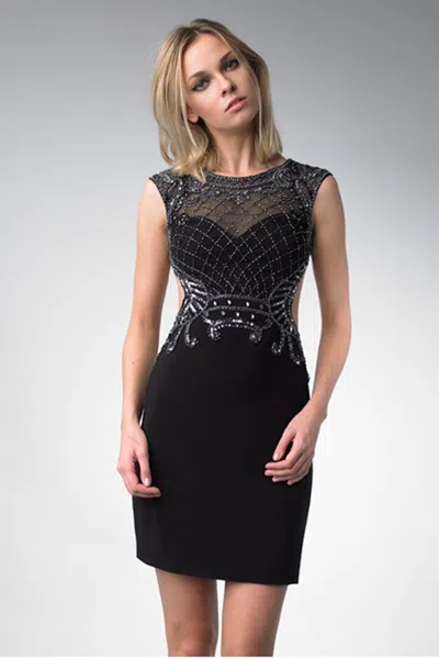 Basix Black Label Open Back Cocktail Dress In Black