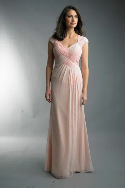 Basix Black Label Pleated Empire Gown In Pink