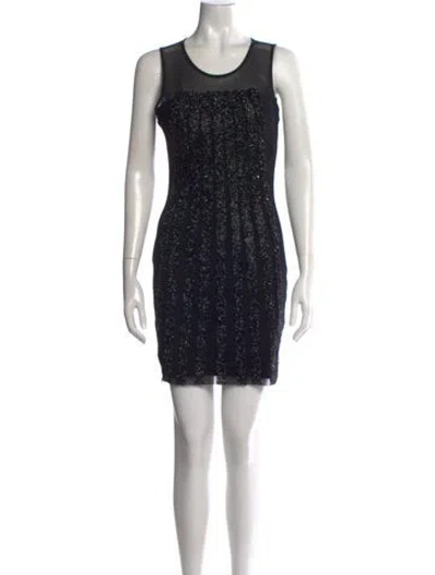 Pre-owned Basix Black Label Printed Mini Dress W/ Tags In Black