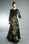 Basix Black Label Puff Sleeve Evening Gown