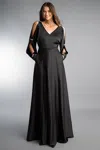 Basix Black Label Rhinestone Embellished Split Sleeve