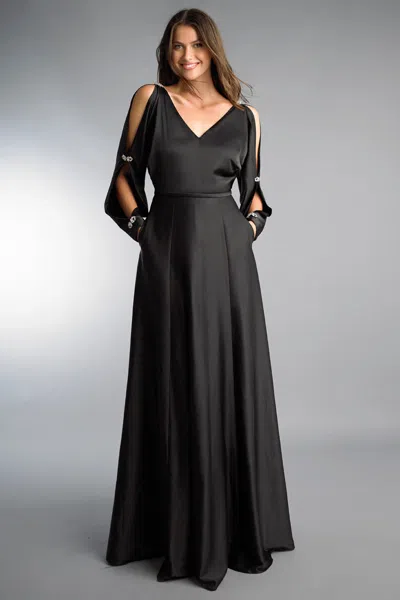 Basix Black Label Rhinestone Embellished Split Sleeve