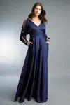 Basix Black Label Rhinestone Embellished Split Sleeve