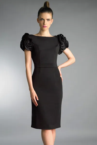 Basix Black Label Rosette Sleeve Cocktail Dress