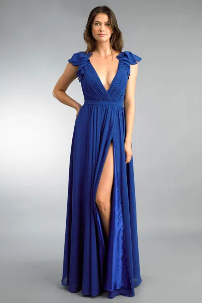 Basix Black Label Ruffle Collar Evening Dress By Basix