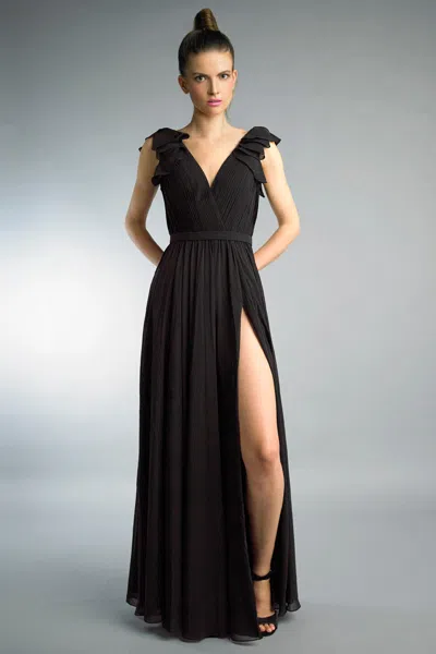 Basix Black Label Ruffle Collar Evening Dress By Basix