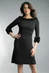Basix Black Label Ruffle Sleeve And Collar Cocktail Dress In Black