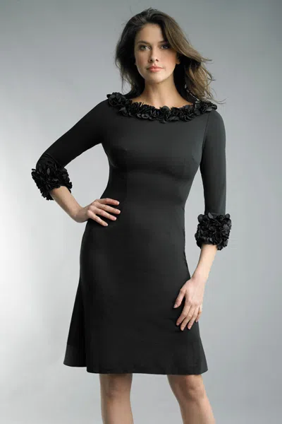 Basix Black Label Ruffle Sleeve And Collar Cocktail Dress