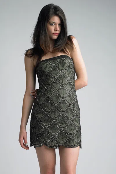 Basix Black Label Scalloped Strapless Cocktail Dress