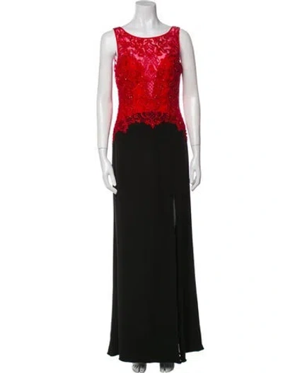 Pre-owned Basix Black Label Scoop Neck Long Dress In Black