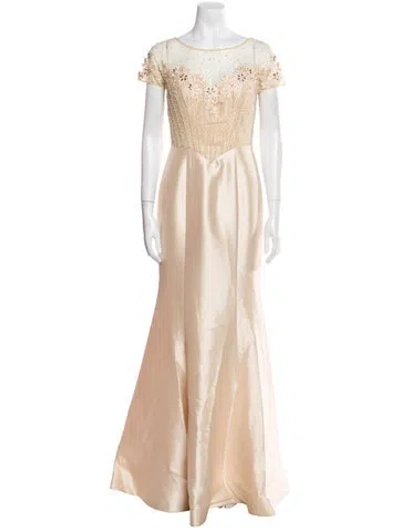 Pre-owned Basix Black Label Scoop Neck Long Dress In Neutral