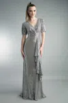 Basix Black Label Sequin Gown In Gray