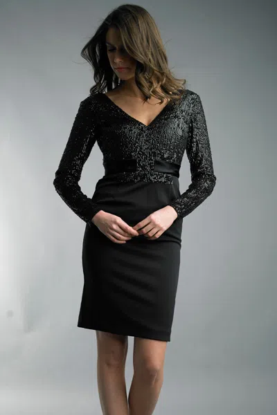 Basix Black Label Sequin Sheath Cocktail Dress In Black