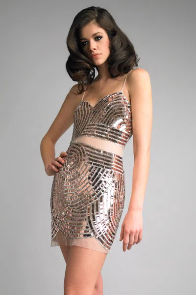 Basix Black Label Sequin Sheer Cocktail Dress